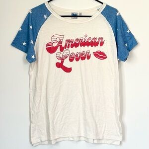 Junk Food Clothing Red, White and Blue “American Lover” Tee - Size: Large